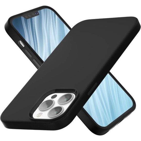 iPhone 13 Pro Max Silicone Case, Slim Shockproof Cover, 6.7 inch - Black - Picture 1 of 9